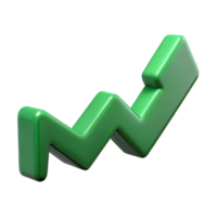 stunning rustic Graph Showing Upward Trend Green Isolated on Transparent Background professional png