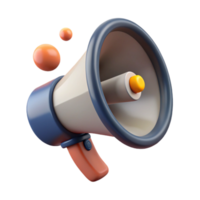 deslumbrante contemporâneo cinzento megafone com social meios de comunicação anúncio isolado original png