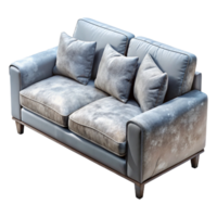 stunning creative Gray Sofa with Soft Cushions Transparent Background detailed png
