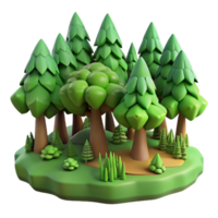 beautiful vintage Green Forest Background Isolated authentic png