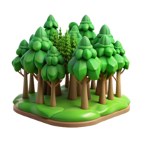 impressive artistic Green Forest Cutout with Dense Trees Transparent Background original png