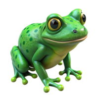 elegant artistic Green Frog Isolated with Detailed Skin Texture high quality png