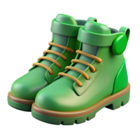 elegant modern Green Hiking Boots Side View Isolated on Transparent Background 4K png