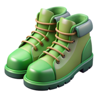 magnificent modern Green Hiking Boots Side View Isolated on Transparent Background professional png