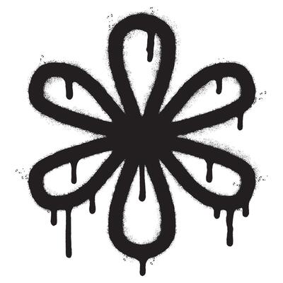 Spray Painted Graffiti asterisk isolated on white background.