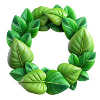magnificent rustic Green Leaves Border Frame Transparent Background authentic png