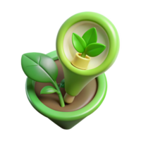serene artistic Green Plant Icon with Sustainable Marketing Concept Transparent Background high quality png