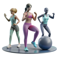 serene creative Group Fitness Class Silhouette Transparent Background professional png