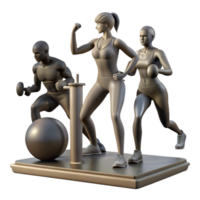 beautiful rustic Group Fitness Class Silhouette Transparent Background 4K png