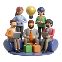 impressive minimalist Group of Diverse Entrepreneurs Brainstorming Cutout Element high quality png