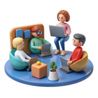 magnificent minimalist Group of People Participating in Online Workshop Cutout original png