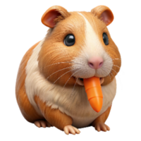 stunning abstract Guinea Pig Eating a Carrot Isolated Element Transparent Background authentic png