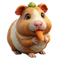 impressive artistic Guinea Pig Eating a Carrot Isolated Element Transparent Background high resolution png