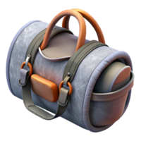 impressive traditional Gym Bag Grey Open Isolated high resolution png
