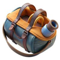 vibrant traditional Gym Bag Open Top View with Transparent Background high resolution png