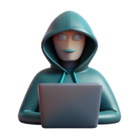 elegant vintage Hacker Silhouette in Front of Computer Isolated Element premium png