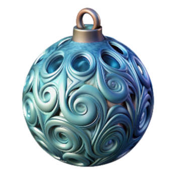 extraordinário vintage soprado à mão vidro enfeite com redemoinhos Cortar fora 4k png