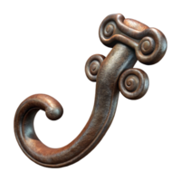 deslumbrante criativo mão forjado ferro gancho decorativo Projeto transparente fundo Alto qualidade png