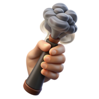 impressive rustic Hand Holding a Smudge Stick with Smoke Effect Transparent Background detailed png