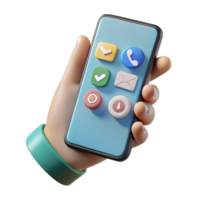 vibrant rustic Hand Holding Smartphone with Website Design Mockup Isolated professional png