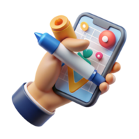 extraordinary creative Hand Holding Stylus Pen with Digital Marketing Sketch Transparent high resolution png