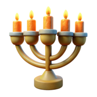 elegant abstract Hanukkah Menorah Eight Candles Lit Isolated genuine png