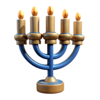 dramatic minimalist Hanukkah Menorah with Lit Candles Transparent Background high quality png