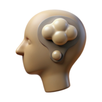 serene minimalist Head Silhouette with Thought Bubble Cutout genuine png