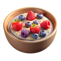 serene rustic Healthy Breakfast Oatmeal with Berries Isolated premium png