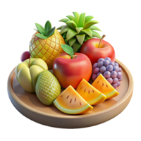 elegant minimalist Healthy Fruit Platter Colorful Arrangement Transparent Background detailed png