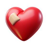 serene modern Healthy Heart Icon Red Gradient Isolated premium png