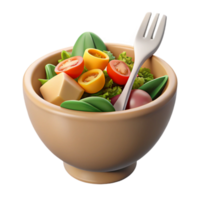 elegant abstract Healthy Salad Bowl with Fork Cutout high quality png