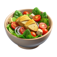 elegant vintage Healthy Salad with Grilled Chicken Transparent Background exclusive png