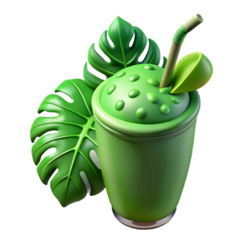 dramatisch kreativ gesund Smoothie Grün und belaubt isoliert Fachmann png