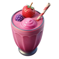 impressive rustic Healthy Smoothie Pink and Berry Flavored Isolated premium png