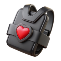elegant abstract Heart Rate Monitor Chest Strap Black Isolated authentic png