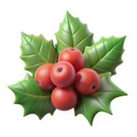 vibrant abstract Holly Berries and Leaves Transparent Background authentic png