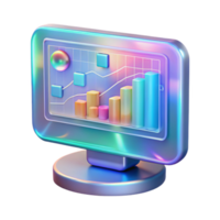 vibrant traditional Holographic Display Showing Data Isolated Transparent Background professional png