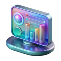 vibrant artistic Holographic Display Showing Data Isolated Transparent Background premium png