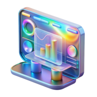 stunning vintage Holographic Display Showing Data Isolated Transparent Background high quality png
