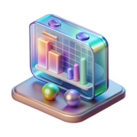 dramatic creative Holographic Display Showing Data Isolated Transparent Background high quality png