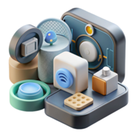 serene modern Home Automation System Components Group Shot Transparent Background original png