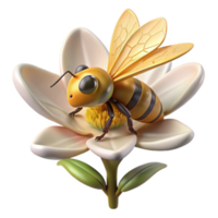 stunning artistic Honeybee on Flower Collecting Pollen Transparent Background premium png