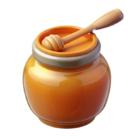 stunning artistic Honey Jar Isolated Transparent Background with Dipper authentic png