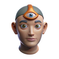 extraordinary abstract Human Head with Third Eye Open Cutout high resolution png