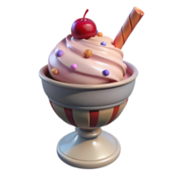 elegant traditional Ice Cream Sundae Transparent Background Delicious genuine png