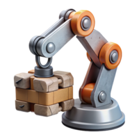 extraordinary rustic Industrial Robot Arm Lifting Heavy Object Isolated Element detailed png