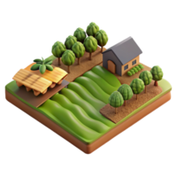 serene traditional Isolated Farmland with Crops in Rows Aerial View high resolution png