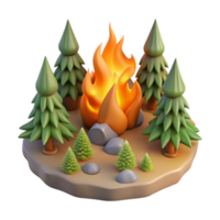 wonderful abstract Isolated Forest Fire Seen From Above Transparent Background detailed png