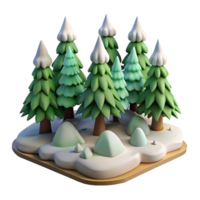 extraordinary modern Isolated Forest with Pine Trees and Snow Transparent Background high quality png